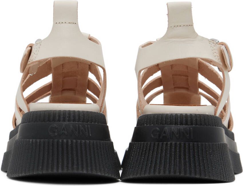 GANNI Off-White Grid Sandals