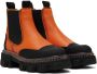 GANNI Orange Cleated Low Chelsea Boots - Thumbnail 4