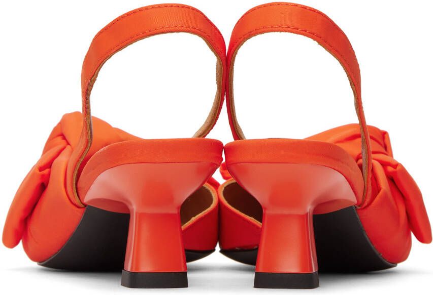 GANNI Orange Soft Bow Heels