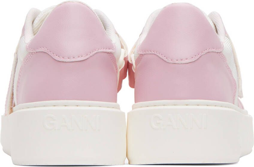 GANNI Pink & White Sporty Sneakers