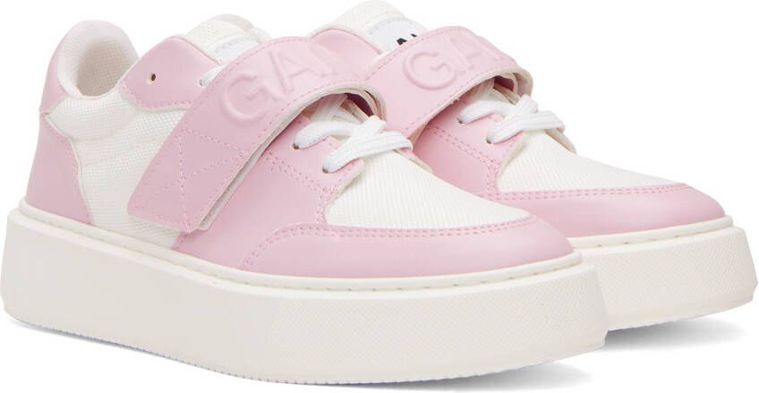 GANNI Pink & White Sporty Sneakers