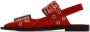 GANNI Red Wide Welt Buckle Loafers - Thumbnail 3