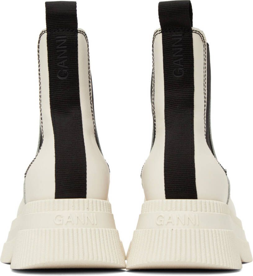GANNI White Creepers Chelsea Boots