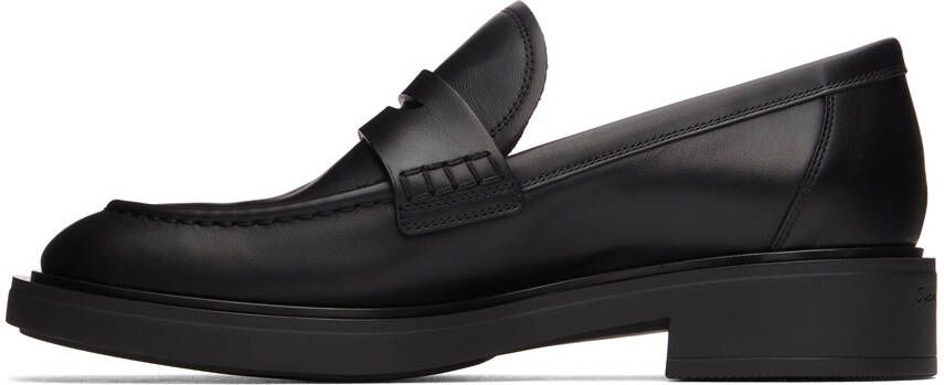 Gianvito Rossi Black Leather Harris Loafers