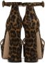 Gianvito Rossi Brown Leopard Print Heeled Sandals - Thumbnail 2
