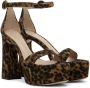 Gianvito Rossi Brown Leopard Print Heeled Sandals - Thumbnail 4