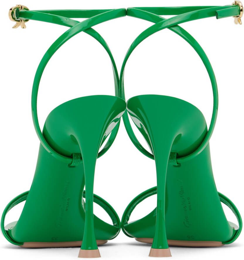 Gianvito Rossi Green Spice Ribbon Heeled Sandals