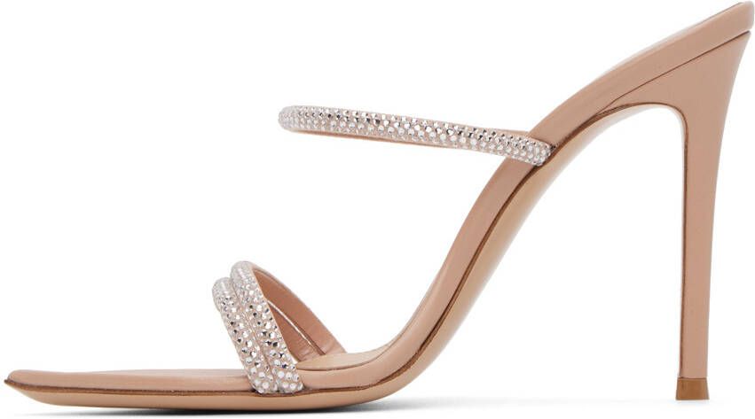 Gianvito Rossi Pink Crystal Heeled Sandals