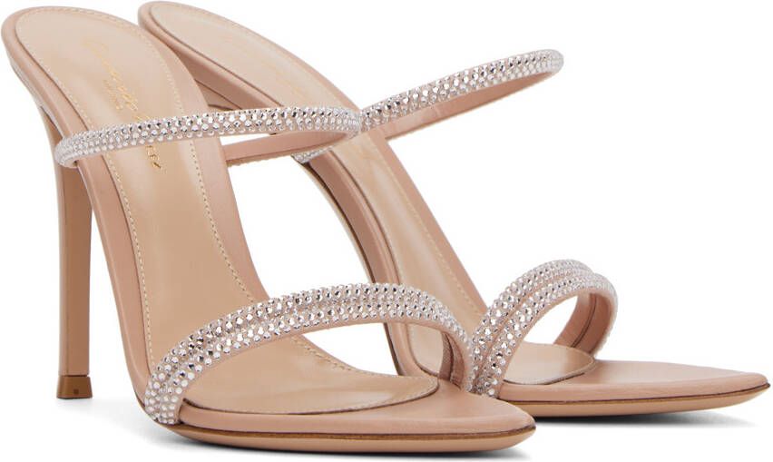 Gianvito Rossi Pink Crystal Heeled Sandals