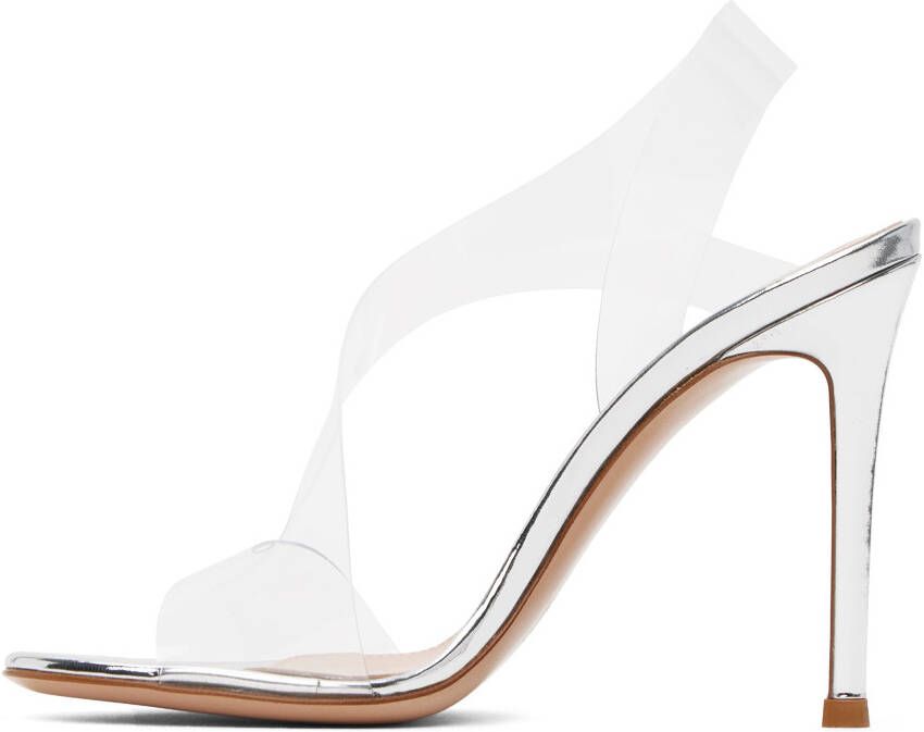 Gianvito Rossi Silver Metropolis Heeled Sandals