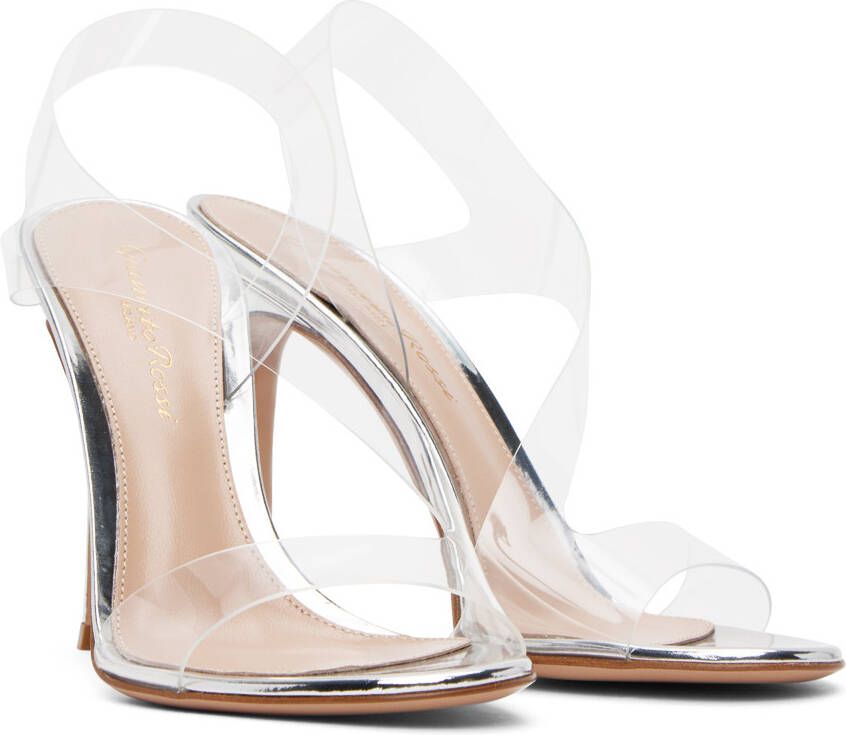 Gianvito Rossi Silver Metropolis Heeled Sandals