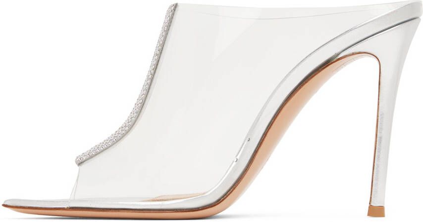 Gianvito Rossi Silver Sigma 105 Heeled Sandals