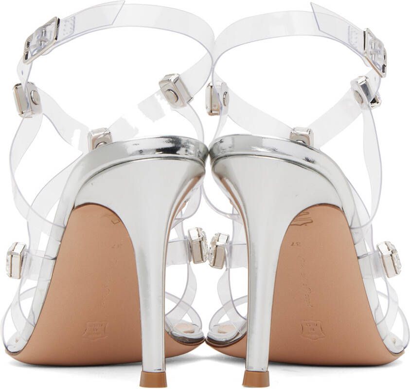 Gianvito Rossi Transparent & Silver Crystal Fever Heeled Sandals
