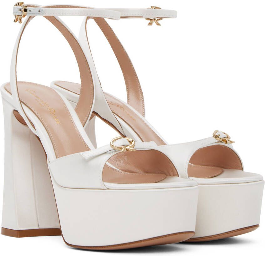 Gianvito Rossi White Maddy Heeled Sandals