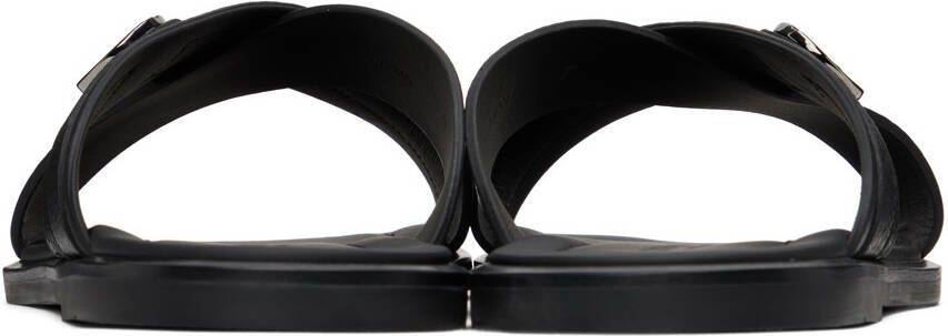 Giorgio Armani Black Criss-Cross Sandals