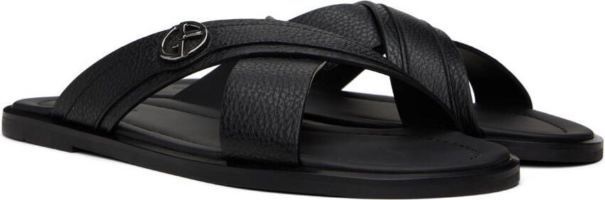 Giorgio Armani Black Criss-Cross Sandals