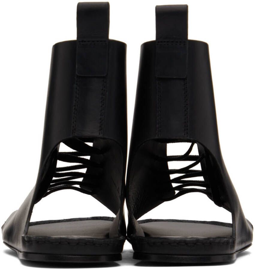 Giorgio Armani Black Leather Gladiator Sandals