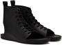 Giorgio Armani Black Leather Gladiator Sandals - Thumbnail 4