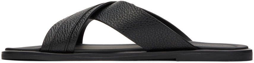 Giorgio Armani Black Leather Sandals