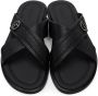 Giorgio Armani Black Pebbled Plaited Sandals - Thumbnail 5