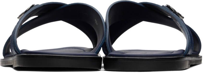 Giorgio Armani Blue Criss-Cross Sandals