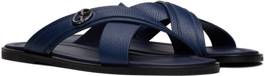 Giorgio Armani Blue Criss-Cross Sandals
