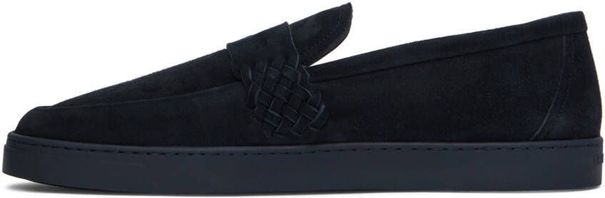 Giorgio Armani Navy Embossed Loafers