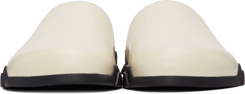 Giorgio Armani Off-White Leather Slip-On Loafers