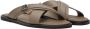 Giorgio Armani Taupe Leather Sandals - Thumbnail 4