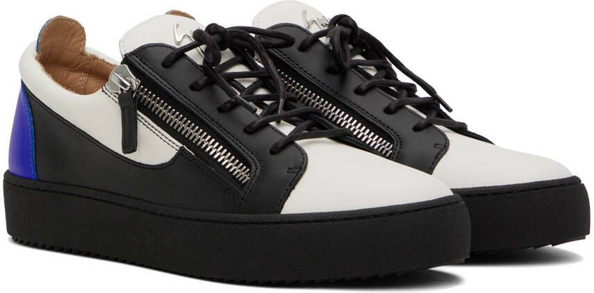 Giuseppe Zanotti Black & White Frankie Birel Vague Sneakers