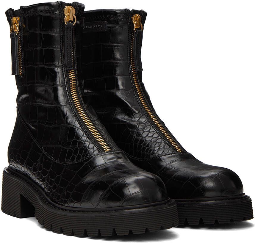 Giuseppe Zanotti Black GZ Alexa Faux-Leather Ankle Boots