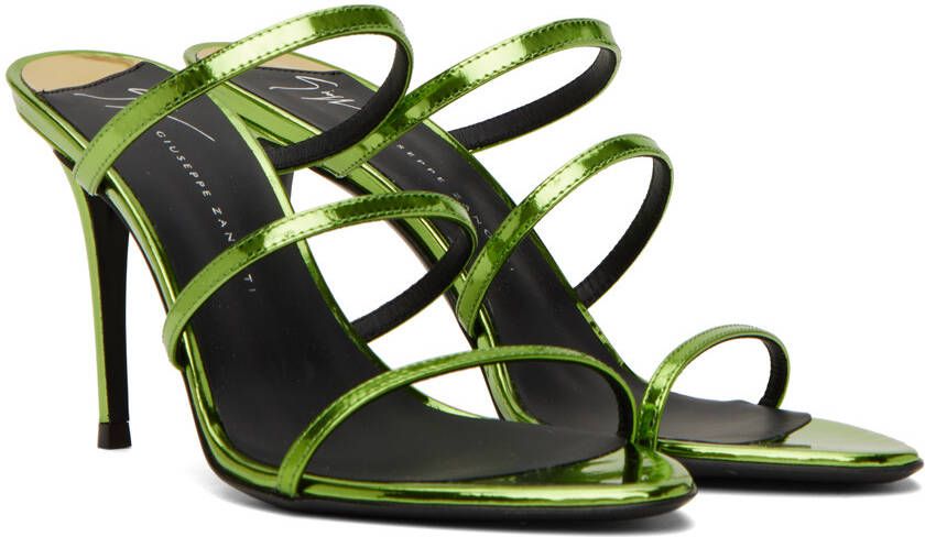 Giuseppe Zanotti Green Metallic Heeled Sandals