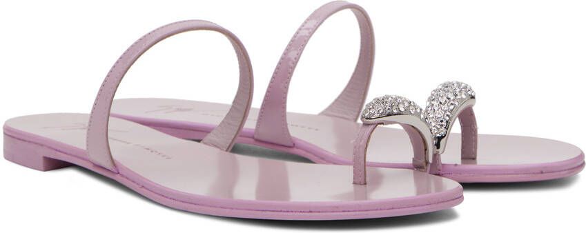Giuseppe Zanotti Pink Rock 10 Flat Sandals