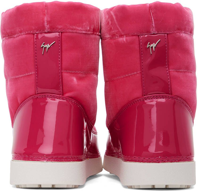 Giuseppe Zanotti Pink Snow Velvet Boots