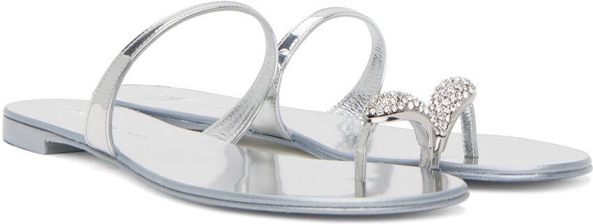 Giuseppe Zanotti Silver Ring Sandals