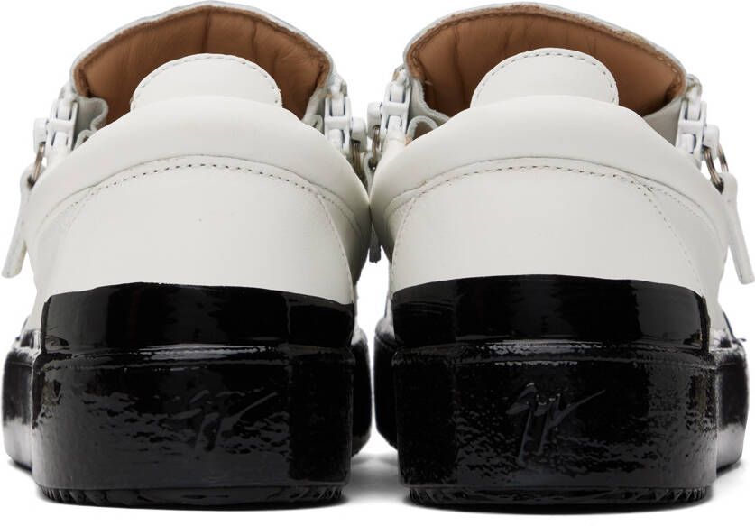 Giuseppe Zanotti White & Black Frankie Match Sneakers