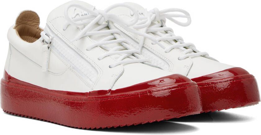 Giuseppe Zanotti White & Red Frankie Match Sneakers