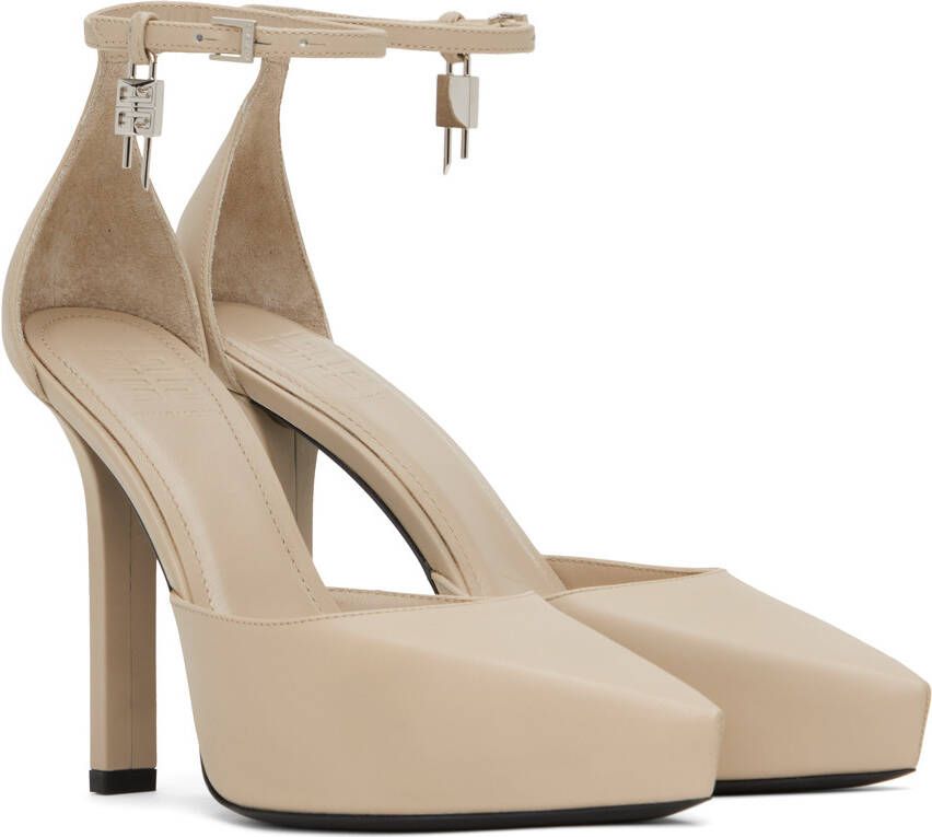 Givenchy Beige G Lock Platform Heels