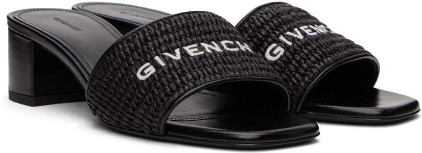 Givenchy Black Embroidered Heeled Sandals