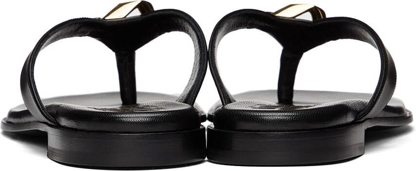Givenchy Black G Chain Buckle Flat Sandals