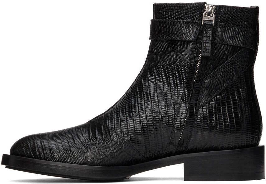 Givenchy Black Lizard Padlock Boots