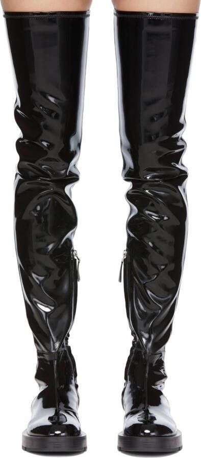 Givenchy Black Patent Tall Boots