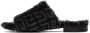 Givenchy Black Shearling Monogram Slippers - Thumbnail 3