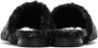 Givenchy Black Shearling Monogram Slippers - Thumbnail 4