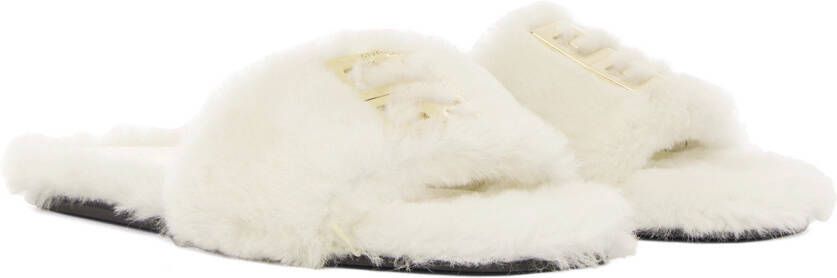 Givenchy Off-White Shearling 4G Mules