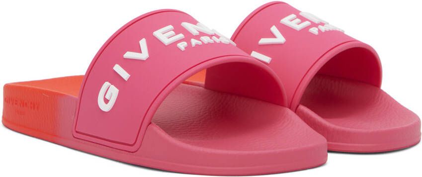 Givenchy Pink & Orange Embossed Slides