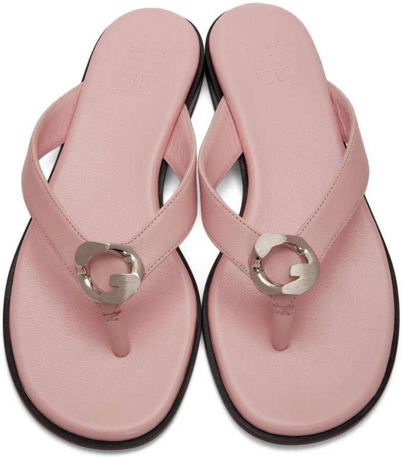 Givenchy Pink G Chain Buckle Sandals