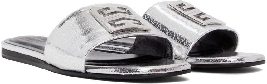 Givenchy Silver 4G Flat Mules