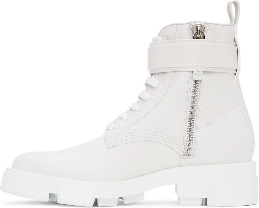 Givenchy White 4G Buckle Terra Boots