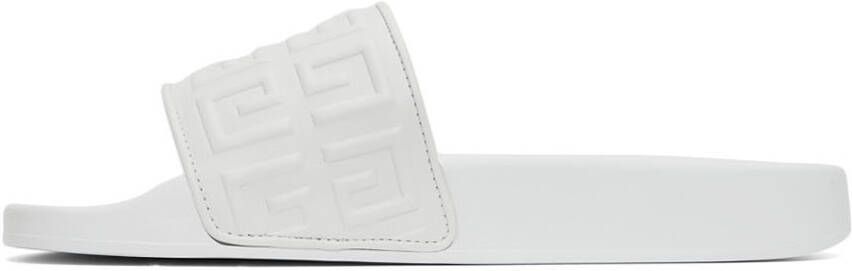 Givenchy White 4G Slide Flat Sandals